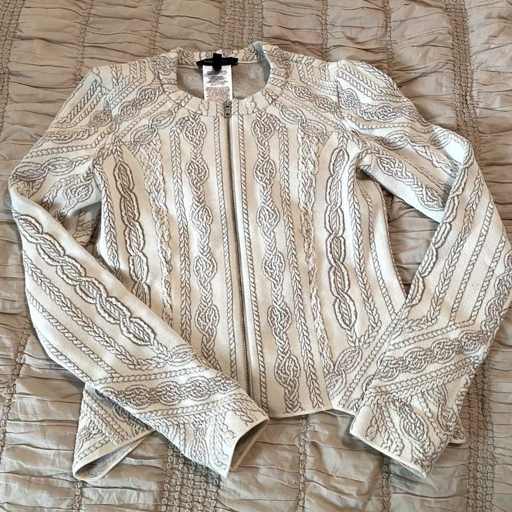 Bcbgmaxazria jacquard cardigan sweater